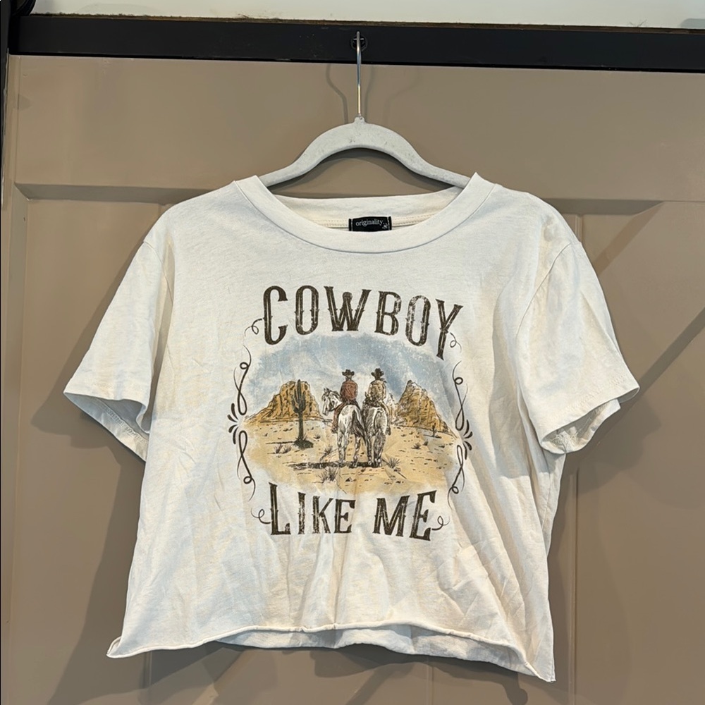 White Cowboy Graphic Short Sleeve Tee
